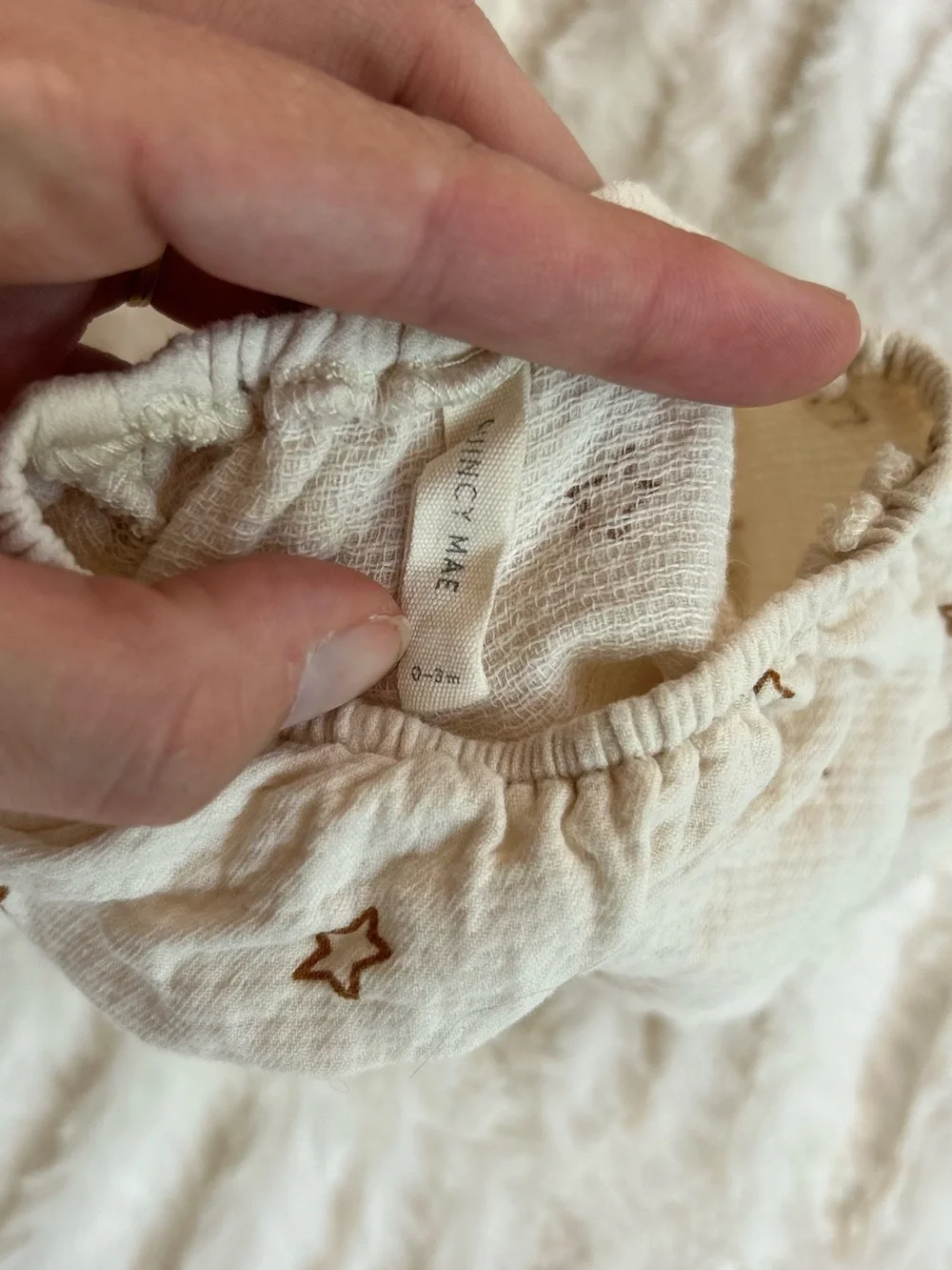 Quincy Mae Cotton Muslin Top and Striped Bloomers Set 0-3 months